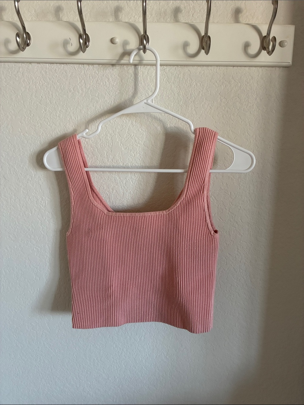 Abound Ribbed Square-Neck Tank Top - Dusty Rose